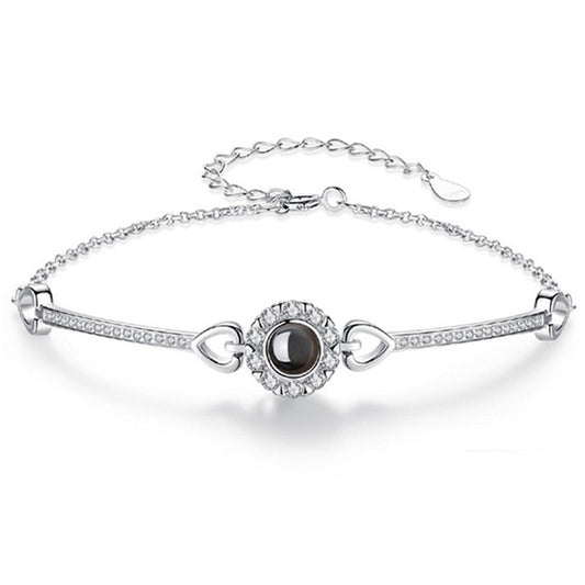 Silver Angel Eye Sunflower Bracelet